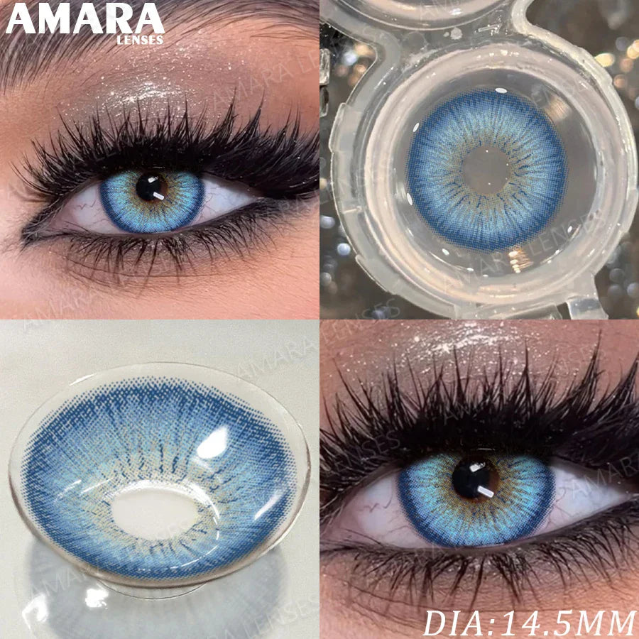1 Pair Fashion Color Contact Lenses for Eyes Brown Lenses Colorcon Blue Lenses Yearly Beautiful Grey Eye Pupils Lens