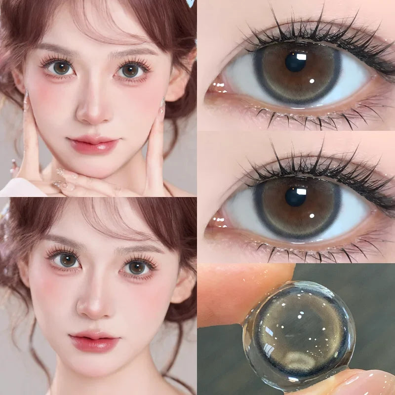 1Pair Color Contact Lenses Makeup Beauty Soft Lenses Brown Pupils Yearly Comfort Health Lenses Contacts Natural Hot