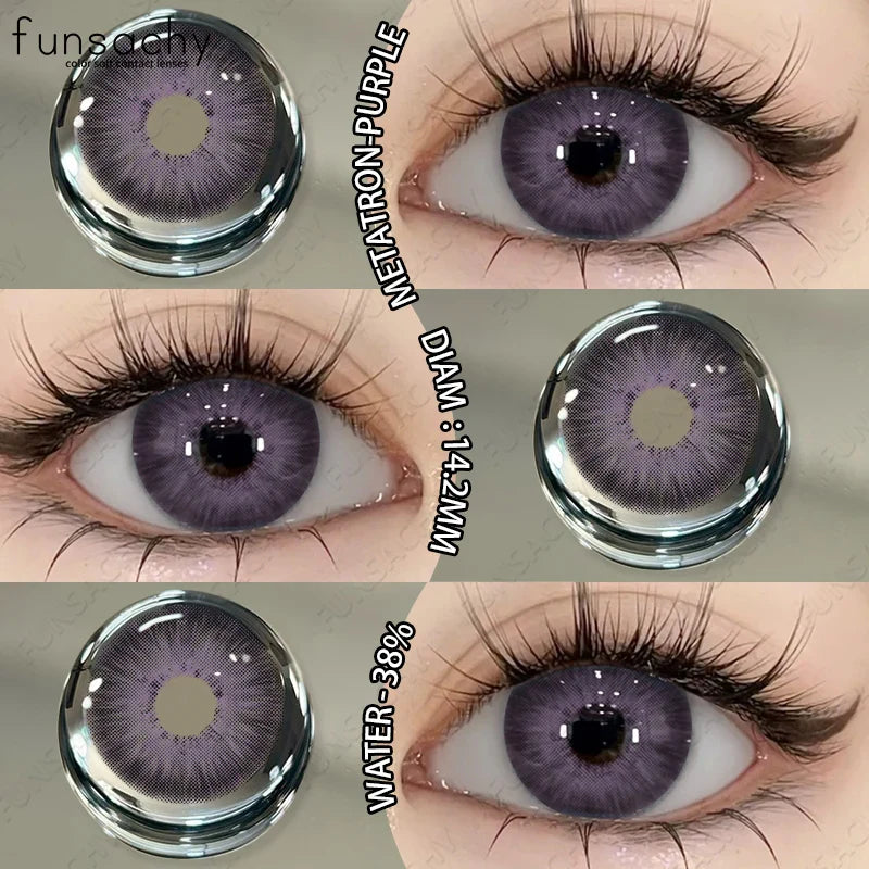 2PCS Colored Eye Lenses Brown Colorcon Contact Lenses Grey High Quality Natural Pupils Blue Cosmetic Beauty Lens Yearly