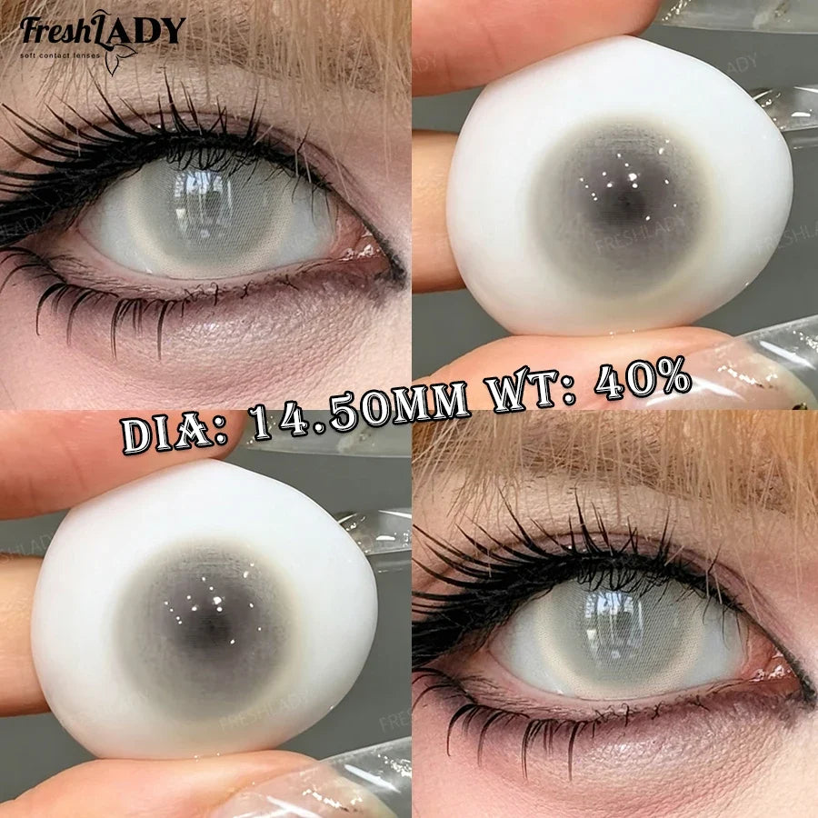 1 Pair Cosplay Color Contact Lenses Crazy White Anime Contact Lenses For Halloween Role Play Party Cosmetic Holidays