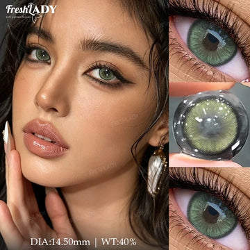 1 Pair Dawn Series Colored Contact Lenses Natural Green Pupils Eyes Contact lenses Big Eyes Soft Contacts 14.50mm