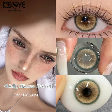 1 Pair 0~-8.00 Myopia Lenses Natural Brown Color Contact Lenses for Eyes with Degree Beauty Cosmetics High Quality Lens