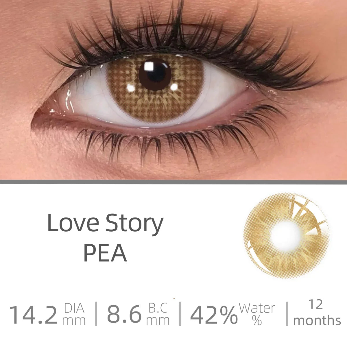 Love Story series Multiple colors Natural soft Contact lenses Blue Lenses Green Pupils Lens Yearly Cosmetic
