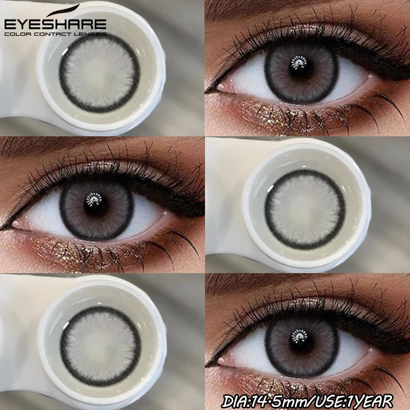 1Pair Fashion Colored Contact Lenses for Eyes Big Blue Eye Lens Natural Yearly Cosmetics Beauty Women Men Pupils