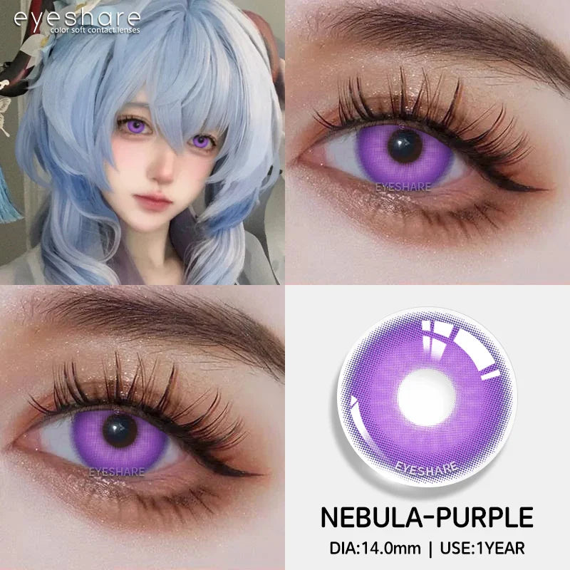 1pair/2pcs Colored Contact Lenses for Eyes Pink Contacts Purple Lenses Cosplay Contact Lenses Yearly Fashion Eye Lenses