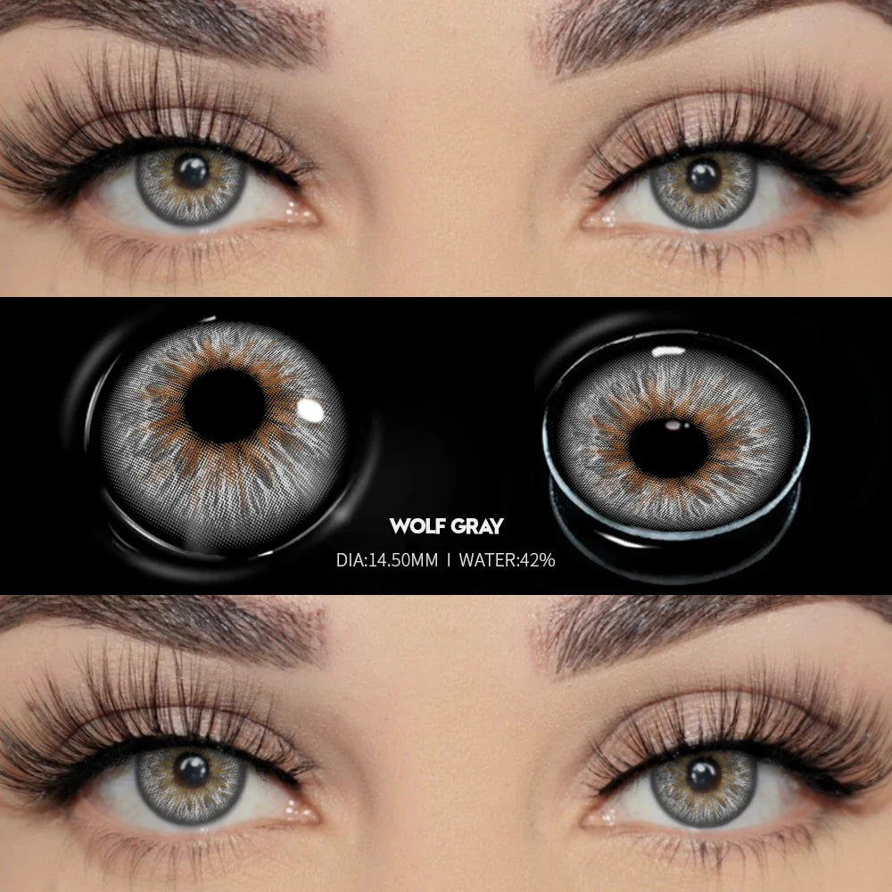 1 Pair Colored Contact Lenses for Eyes Natural Look Brown Eye Lenses Gray Contact Blue Lenses