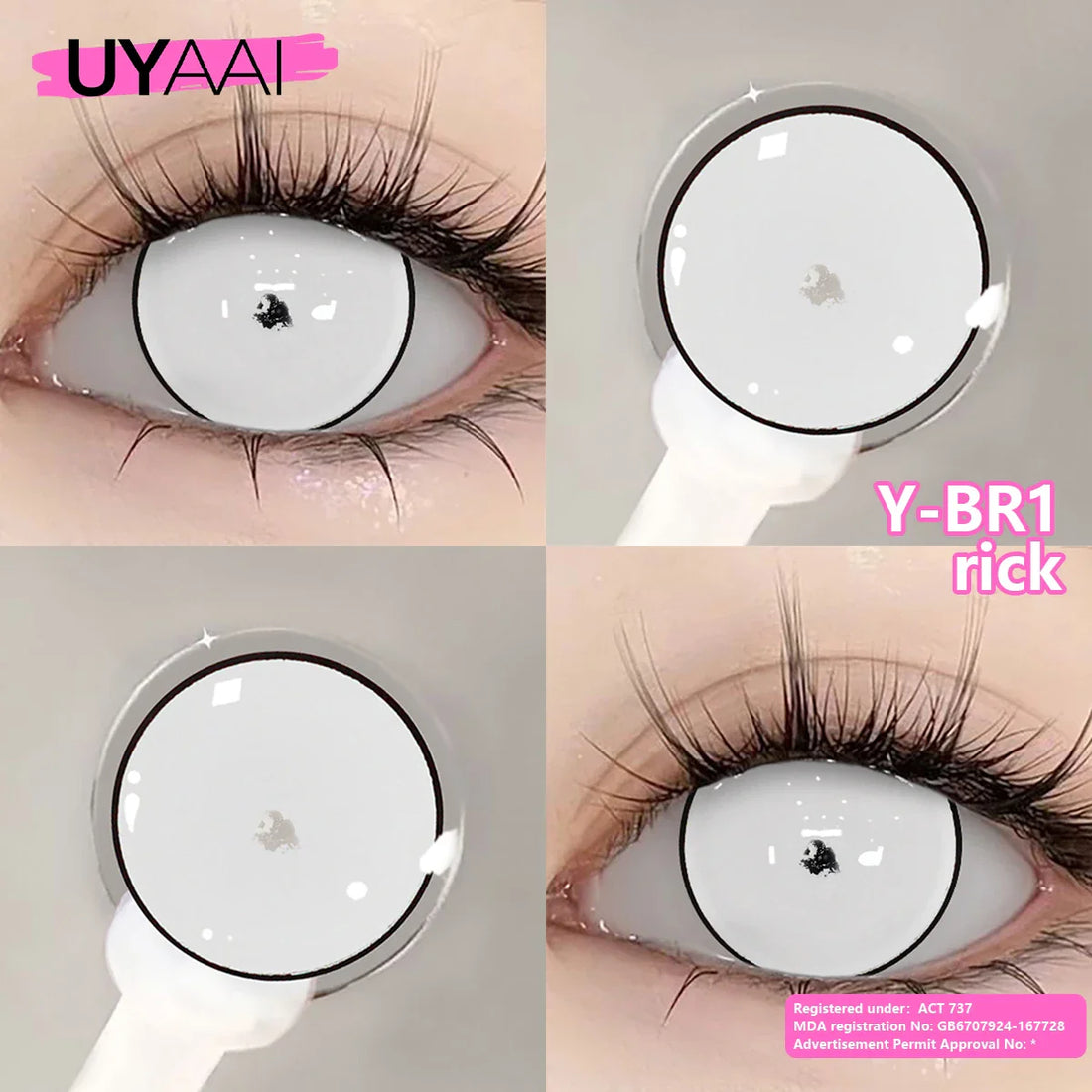1 Pair Anime Cosplay Colored Contact Lenses for Eyes Red Lenses White Lenses Make Up Beauty Colorful Lenses