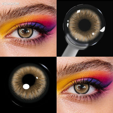 Brown 14.50mm Natural Colored Contact Lenses with Prescription 6 Months Disposable Soft Lens for Eye Cosmetic