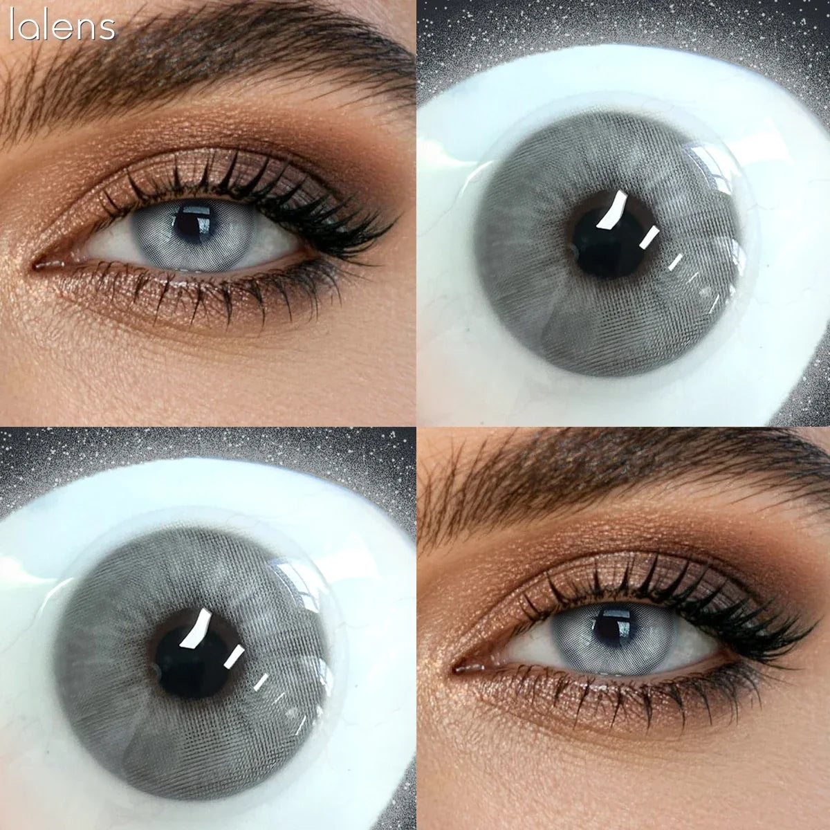 Rome Times Grey 14.2mm Small Pupil Natural Colored Contact Lenses Yearly Disposable Fashion Eye Contacts for Daily Makeup