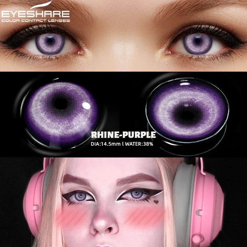 Halloween New Color Contact Lenses Blue Cosplay Anime Contact Red Lenses Purple Eyes Contact Pink Beauty Makeup Lenses