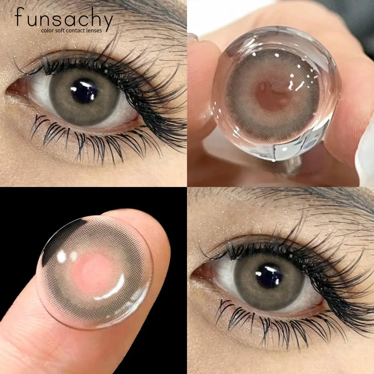Color Contact Lenses for Eyes 1 Pair Gray Fashion Cosmetic Lenses Green Pupils Gray Natural Eye Contacts Women Eye Lens