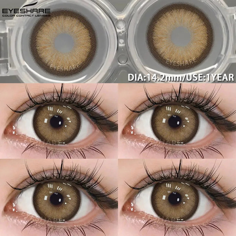 1pair Blue Contact Lenses For Eyes Korean Cute Lens Eye Makeup Pupil Brown Softlenses Women's color contact lenses