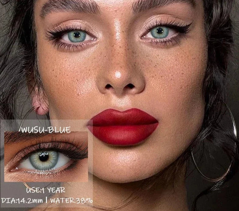 1Pair Color Contact Lenses for Eyes Blue Eye Lenses Natural Gray Pupils for Eyes Green Lenses Yearly Use Eye Contacts