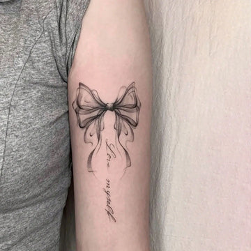 Herbal Tattoo Sticker Semi Permanent, Ink Wash Bow Butterfly Temporary Tattoo, Waterproof Long Lasting Arm Sticker for Women Gir