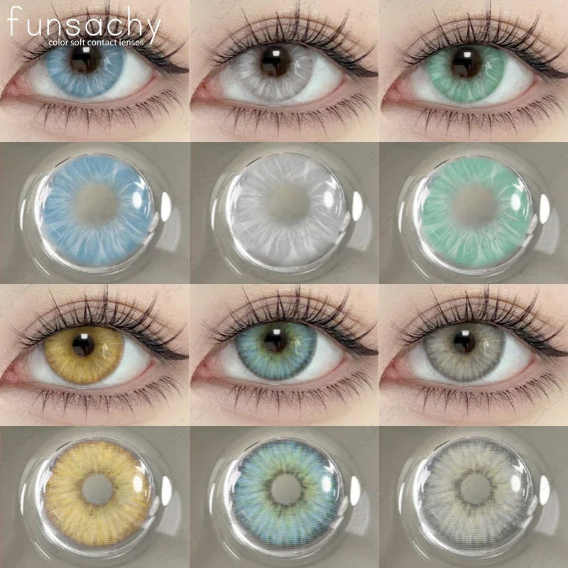 1pair Natural Color Contact Lenses for Eyes Blue Eye Lens Gray Lenses Fashion Korean Beauty Pupils Yearly Makeup Lens