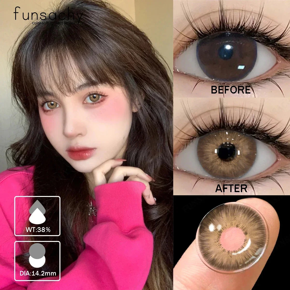 1 pair Colorcon Contact Lenses for Eyes Black Lenses Beautiful Cosmetic Pupil Blue Lenses Big Eyes Contacts Lens Yearly