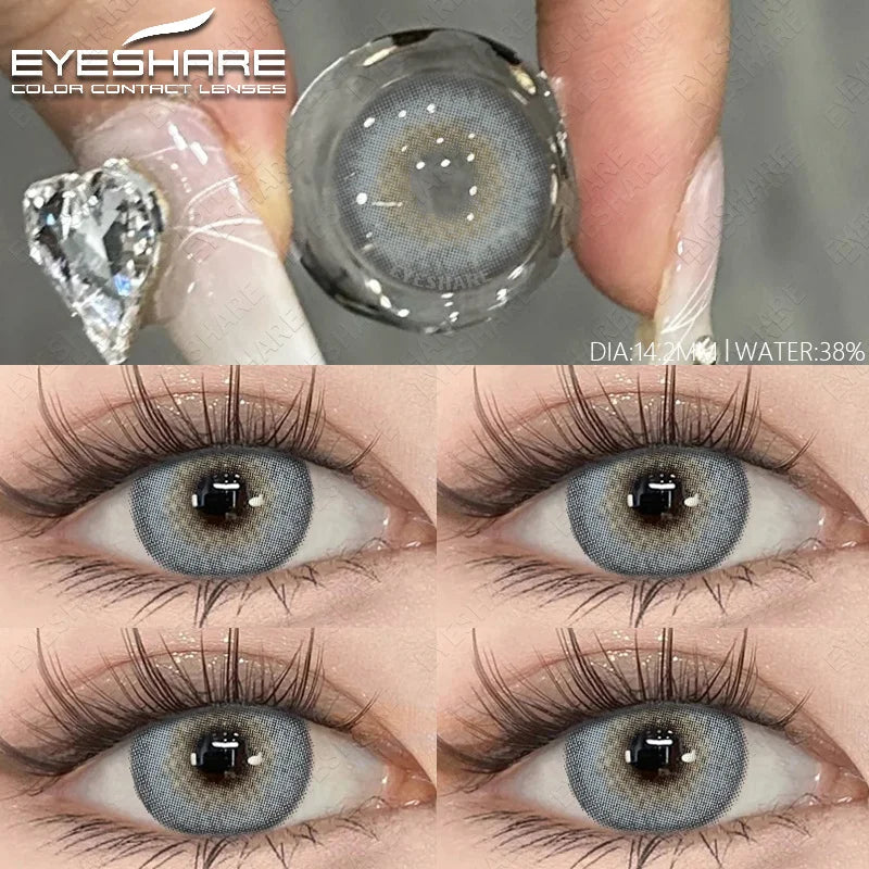 1pair Fashion Color Contact Lenses for Eyes Natural Brown Eyes Contacts Lenses Colorful Makeup Gray Eyes Lenses Yearly