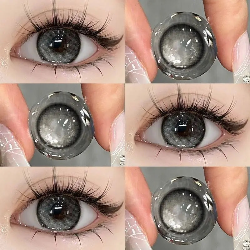 2PCS Contact Lenses Myopia Prescription Lenses With Diopters Grey Colored Contacts for Eyes Cosmetics Beauty Pupil