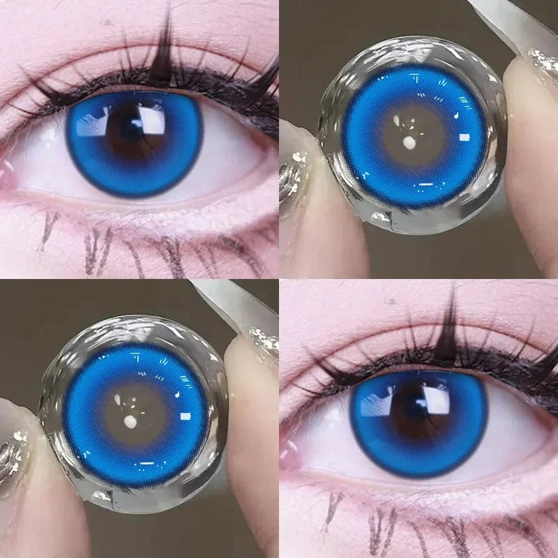 2pcs Color Contact Lenses Anime Golden Yellow Purple Pupil 6months Halloween Cute Eye Circle Lens 14.2mm