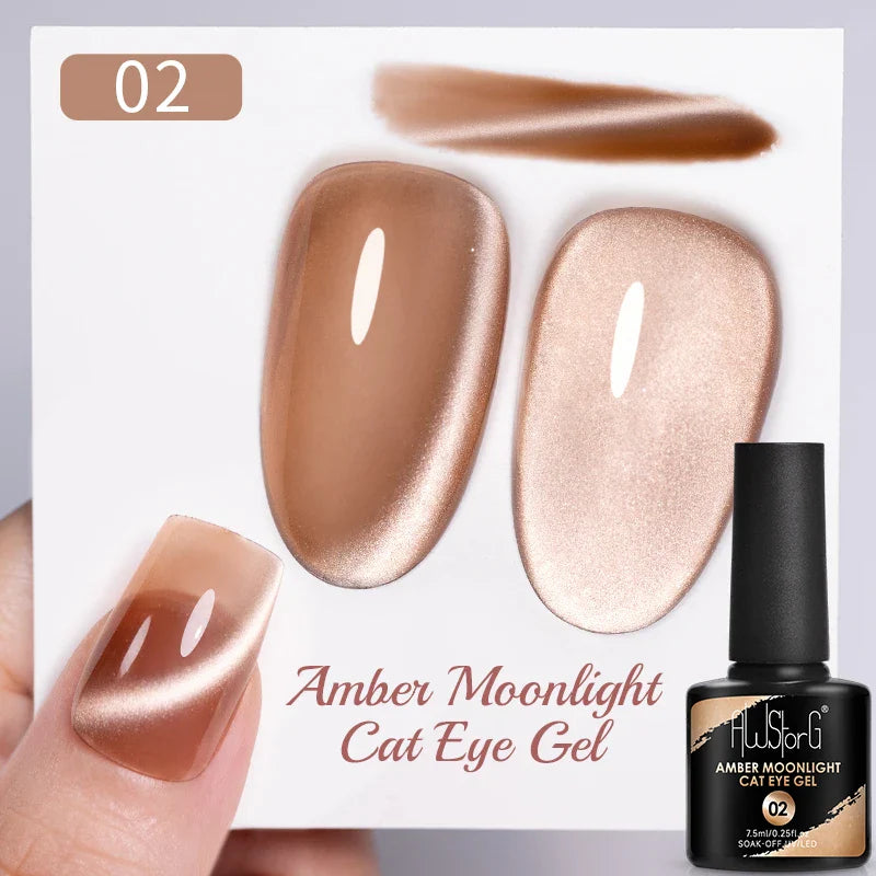 7.5ml Golden Gradient Cat Eye Nail Polish Gel Phototherapeutic Gel Soak Off Nail Magnetic Gel Polish Nail Art DlY