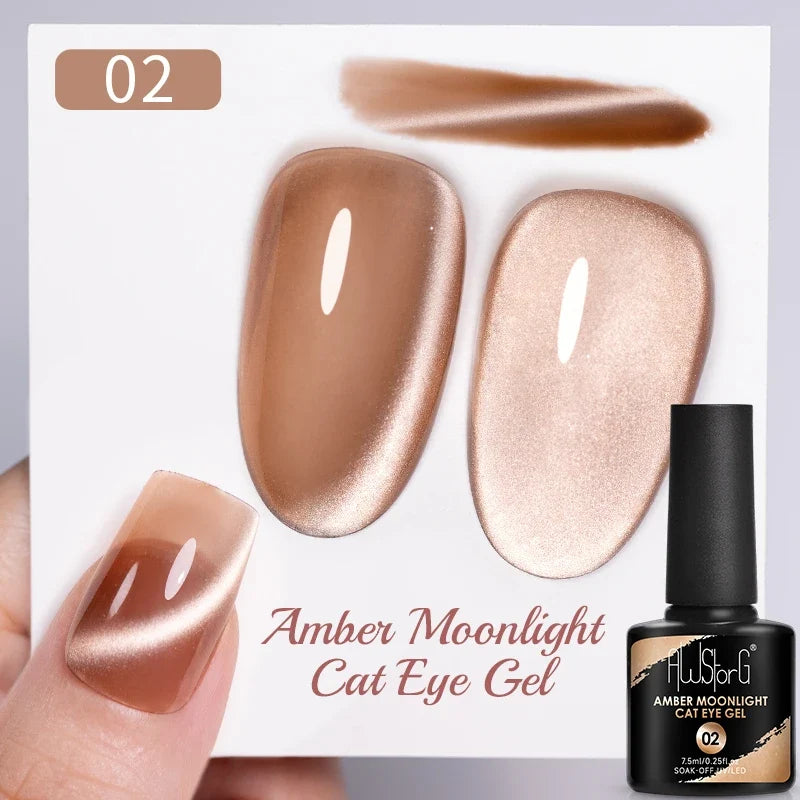7.5ml Golden Gradient Cat Eye Nail Polish Gel Phototherapeutic Gel Soak Off Nail Magnetic Gel Polish Nail Art DlY