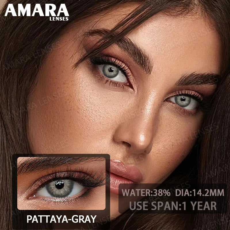 1 pair Colored Contact Lenses Natural Look Green Lenses Gray Contact color Lenses Beauty Pupil Eye Cosmetics Yearly Use