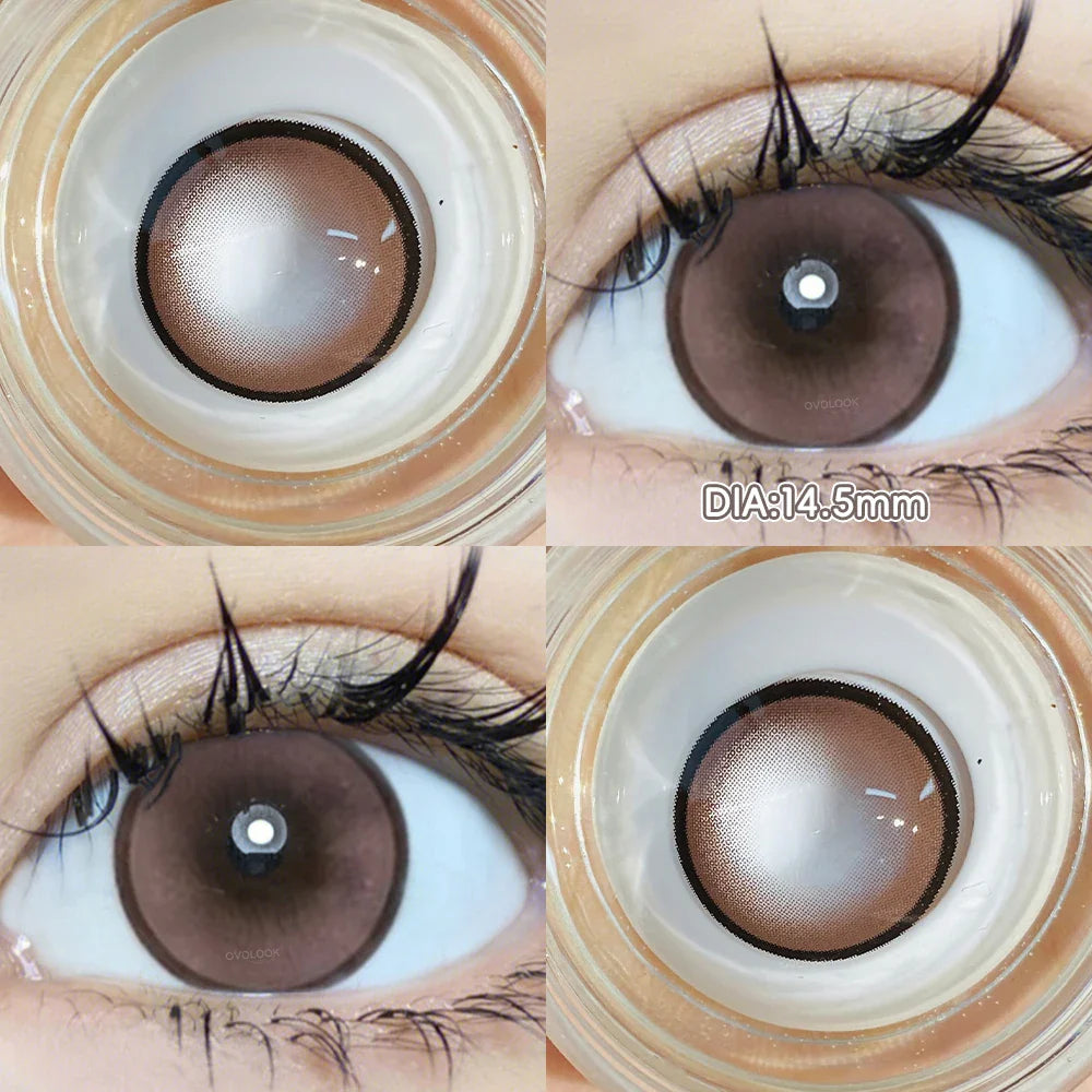 2pcs Natural Green Contact Lenses fo Eyes Beauty Color Pupils Makeup Color Eye Lenses Big Diameter Myopia Lenses