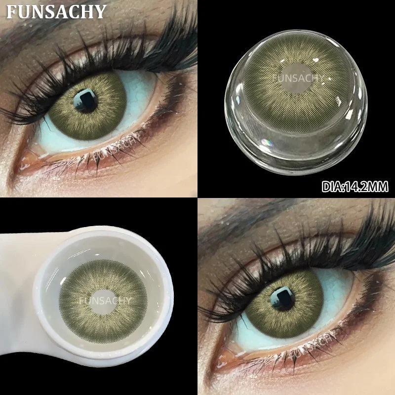 1 Pair Fashion Color Contact Lenses for Eyes Korean Brown Natural Soft Lenses Beautiful Cosmetic Gray Pupils Blue Lens
