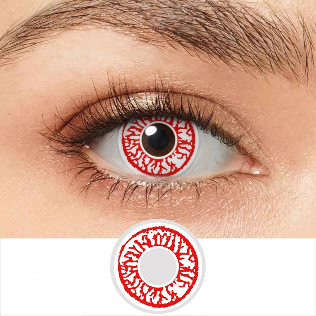 Yearly Use Halloween Contact Lenses For Cosplay Vampire Red Colored Contact Lenses Eye Lenses Blood Makeup Contact Lens