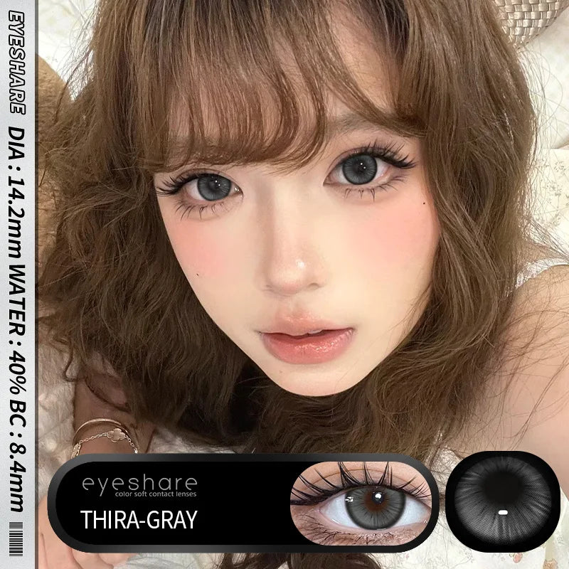 1 Pair Color Contact Eye Color Lenses Makeup Natural Brown Lens Cosmetics Gray Eyes Lenses Woman Makeup Blue Beauty Con