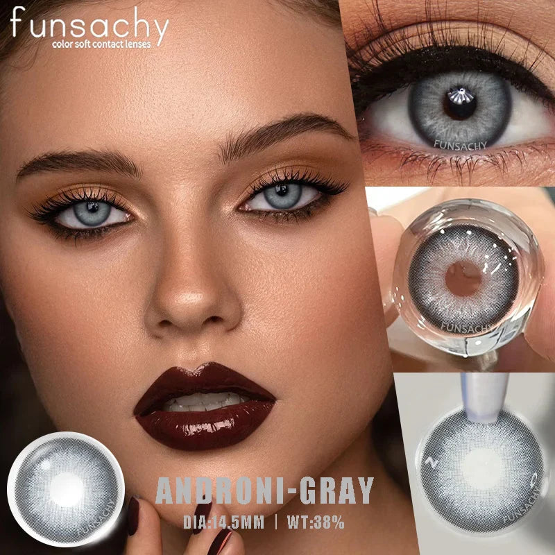 1 Pair Fashion Color Contact Lenses for Eyes Korean Brown Natural Soft Lenses Beautiful Cosmetic Gray Pupils Blue Lens