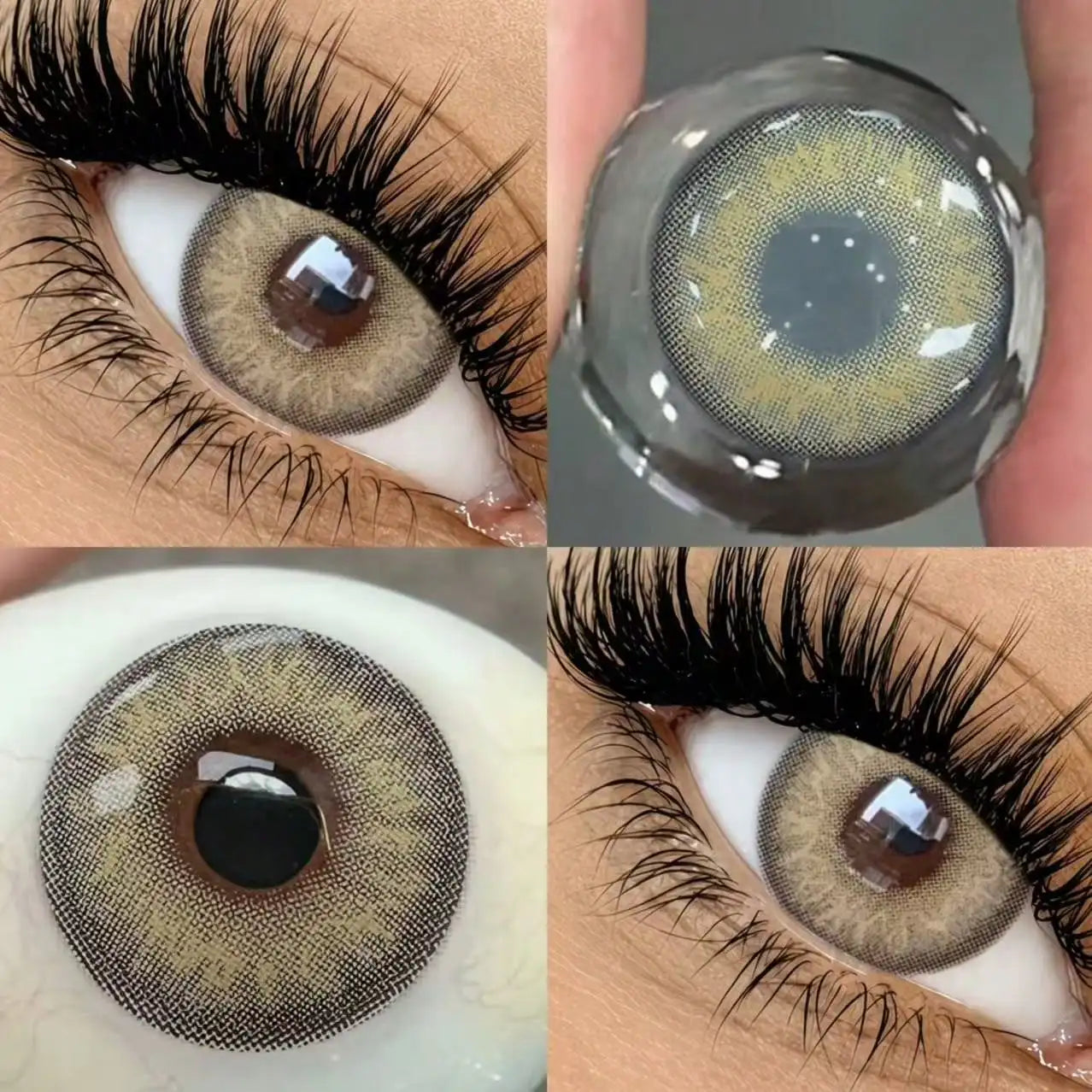 1 Pair Green Colored Contact Lenses Natural Pupils Eyes Soft lenses Soft Contacts 14.00-14.50mm Yearly Disposable
