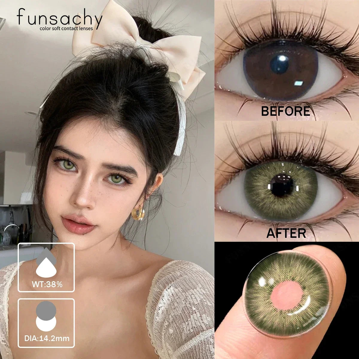 1 pair Colorcon Contact Lenses for Eyes Black Lenses Beautiful Cosmetic Pupil Blue Lenses Big Eyes Contacts Lens Yearly