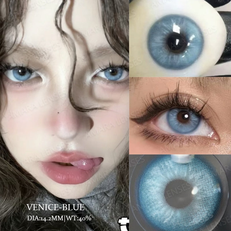 new style 1 Pair Color Contact Lenses with Natural Eye Contact Lenses Blue Brown Green Lenses Pupils Beauty Color lens