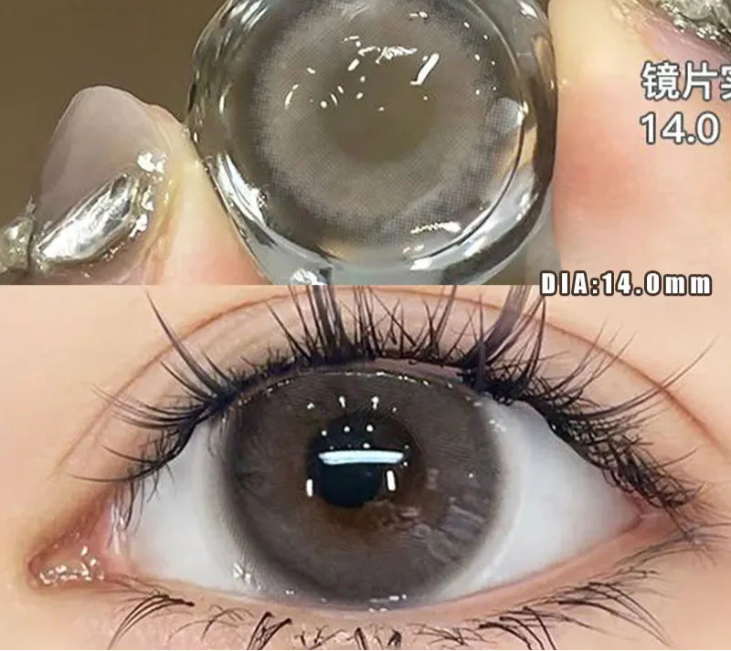 1 Pair Big Eyes Black Lenses 14.5MM Korean Natural Lenses - 0.00 To - 8.00 Diopter Lenses 1 Day Use Beauty Makeup Lens