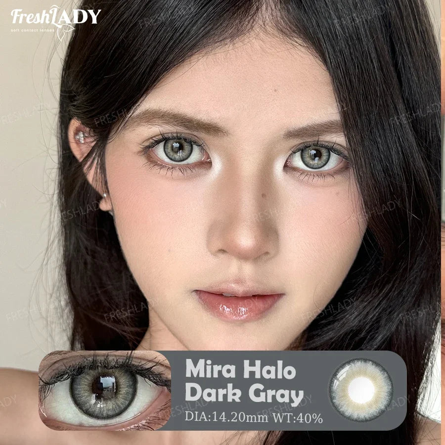 1 Pair Colored Contact Lenses Natural Pupils Eyes Contact lenses Gray Soft Contacts 14.50mm