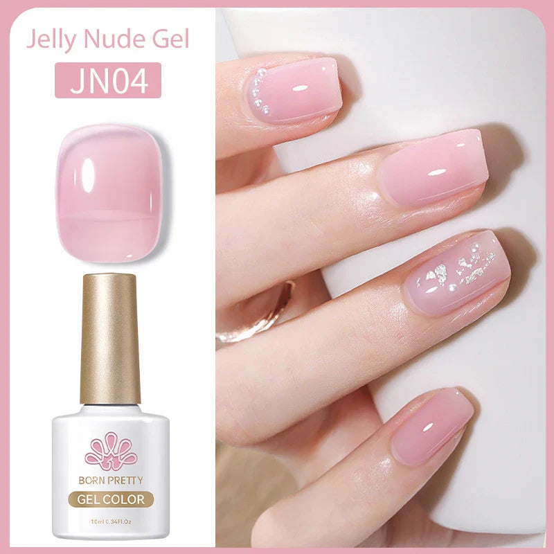 Transparen Gel Nail Polish Pink Jelly Nude Semi Transparent French Nail Camouflage UV Gel Varnish Soak Off Nail Art