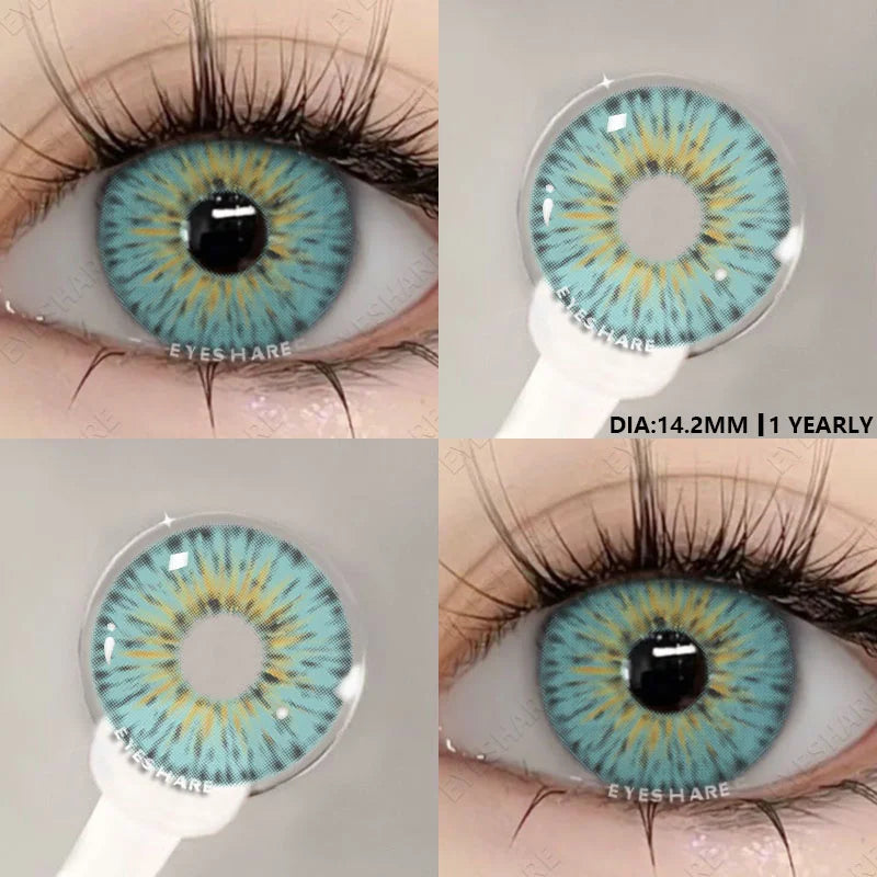 2pcs Coloured Contact Lenses for Eyes Cosplay Contact Lense Blue Contacts Gray Pupils Green Eye Lens Anime Cosplay Lens