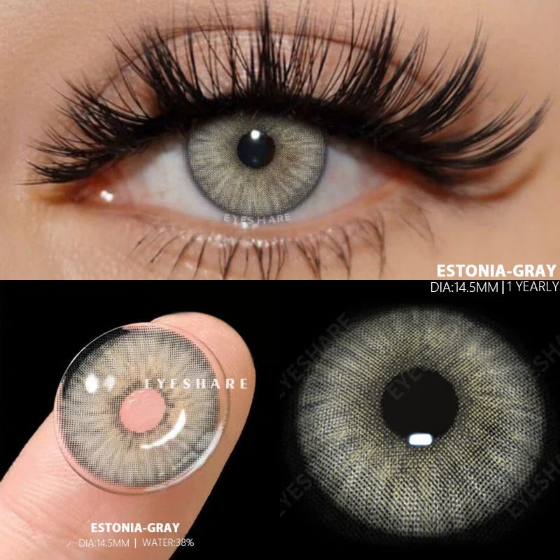 1 Pair New Colored Contact Lenses Fashion Green Eyes Lenses Natural Blue Lenses Gray Contacts Fast Delivery Yearly Lens
