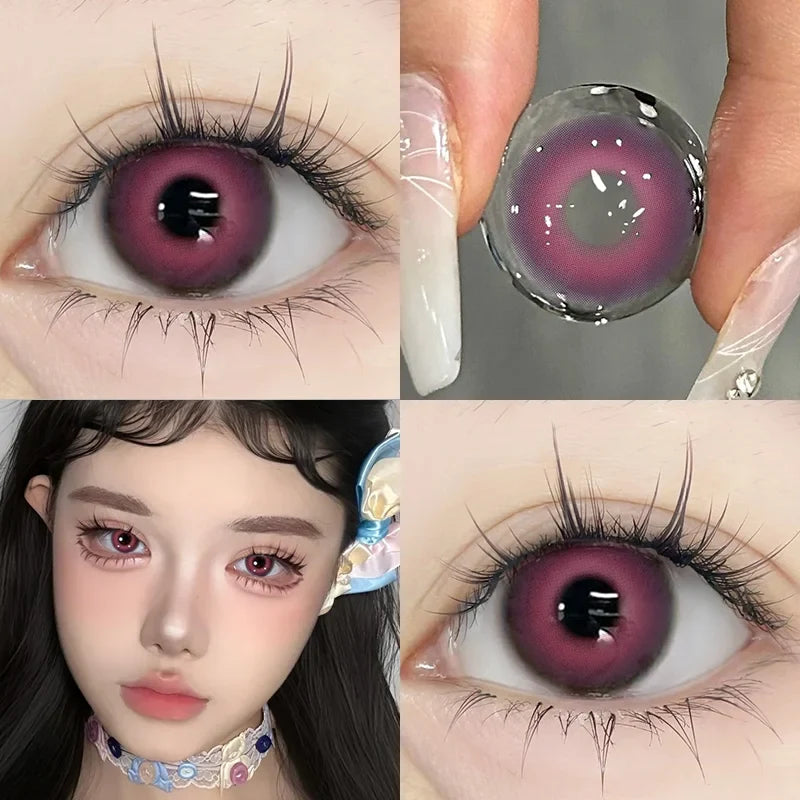 Cosplay Contact Lenses for Eyes Colored Pupils Pink Lenses Natural Fashion Contact Lenses Red Contacts Cosmetics 2pcs