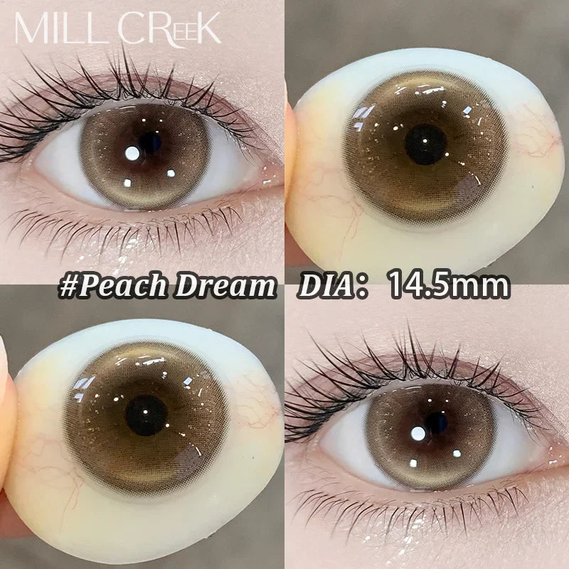 2pcs Blue Colored Contact Lenses with Myopia Pink Soft Korean Fashion Makeup Beauty Contacts Lenses New Fast Shipping