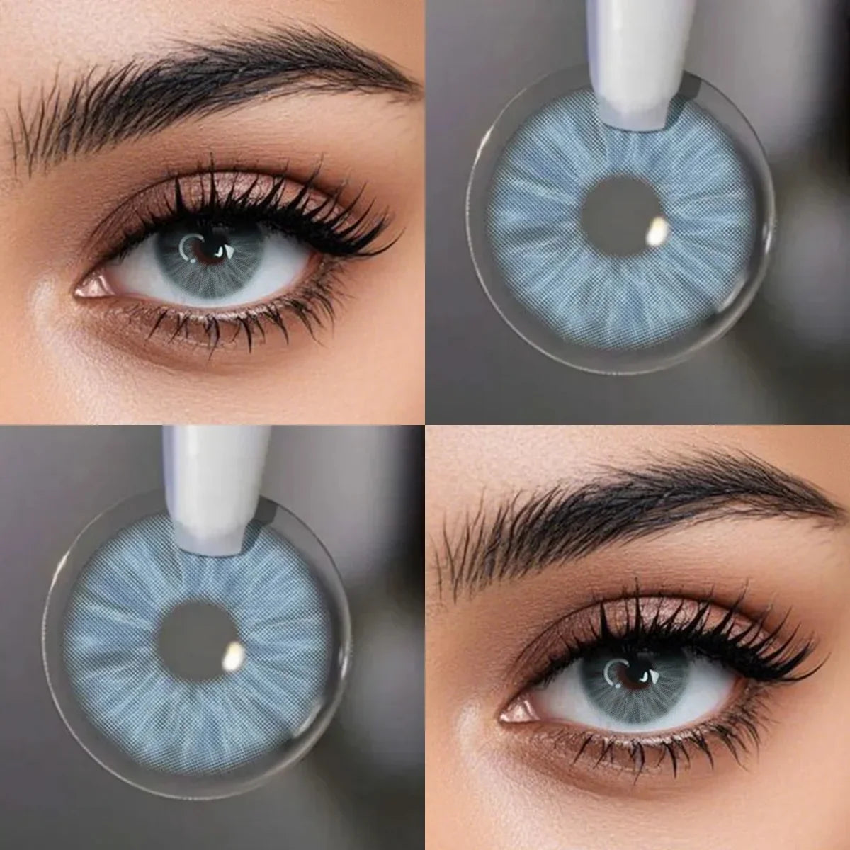 Metcolor Blue Colored Contacts 2Pcs Half-Year Small Pupil Prescription Soft Cosmetic Lenses