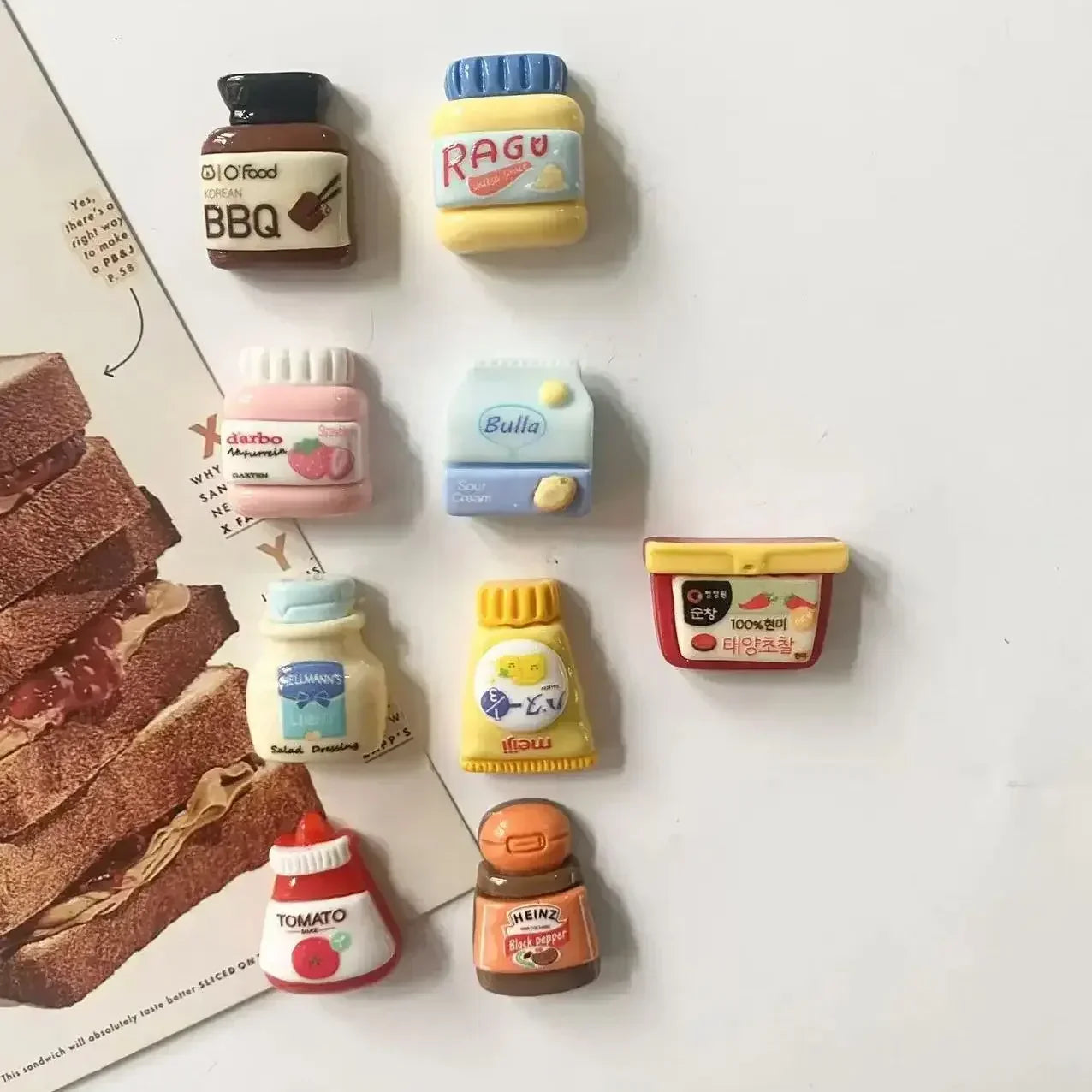 8pcs Refrigerator Magnets, Kawaii Cartoon Food Fridge Magnets, Cute Decorative Magnets Personalized Fridge Magnet Locker Cabinet