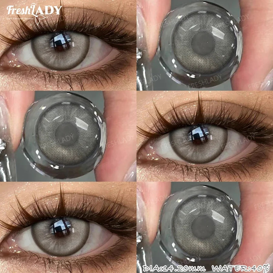 1 Pair Blue Colored Contact Lenses Natural Pupils Eyes Soft lenses Soft Contacts 14.20mm