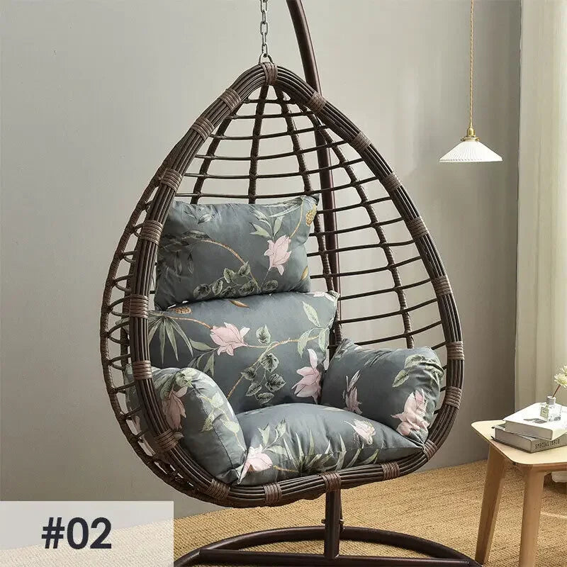 Swing Egg Chair Mat Cushion Cover Outdoor Patio Hanging Seat Home Decor Garden Lounger Cushion Cover (No Filling)