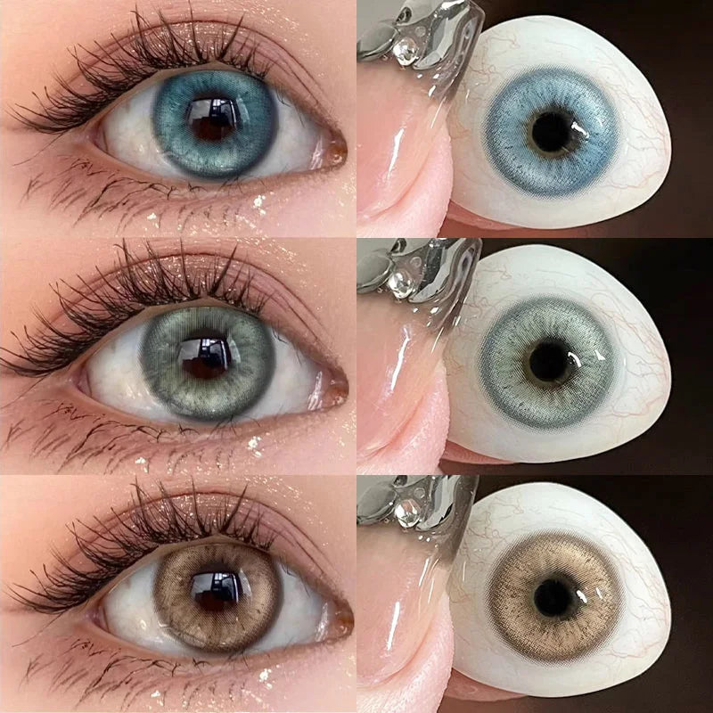 1pair Blue Green Gray Brown Color Contact Lenses Iris Circle Lens 14.2mm Fastshipping