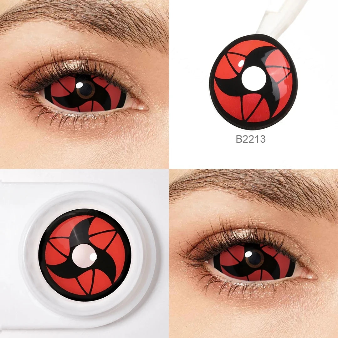 Yearly Use 22mm Full Eye Halloween Contact Lenses For Cosplay Contacts Lens Sharingan Contact Lenses Color Lenses 9.0mm