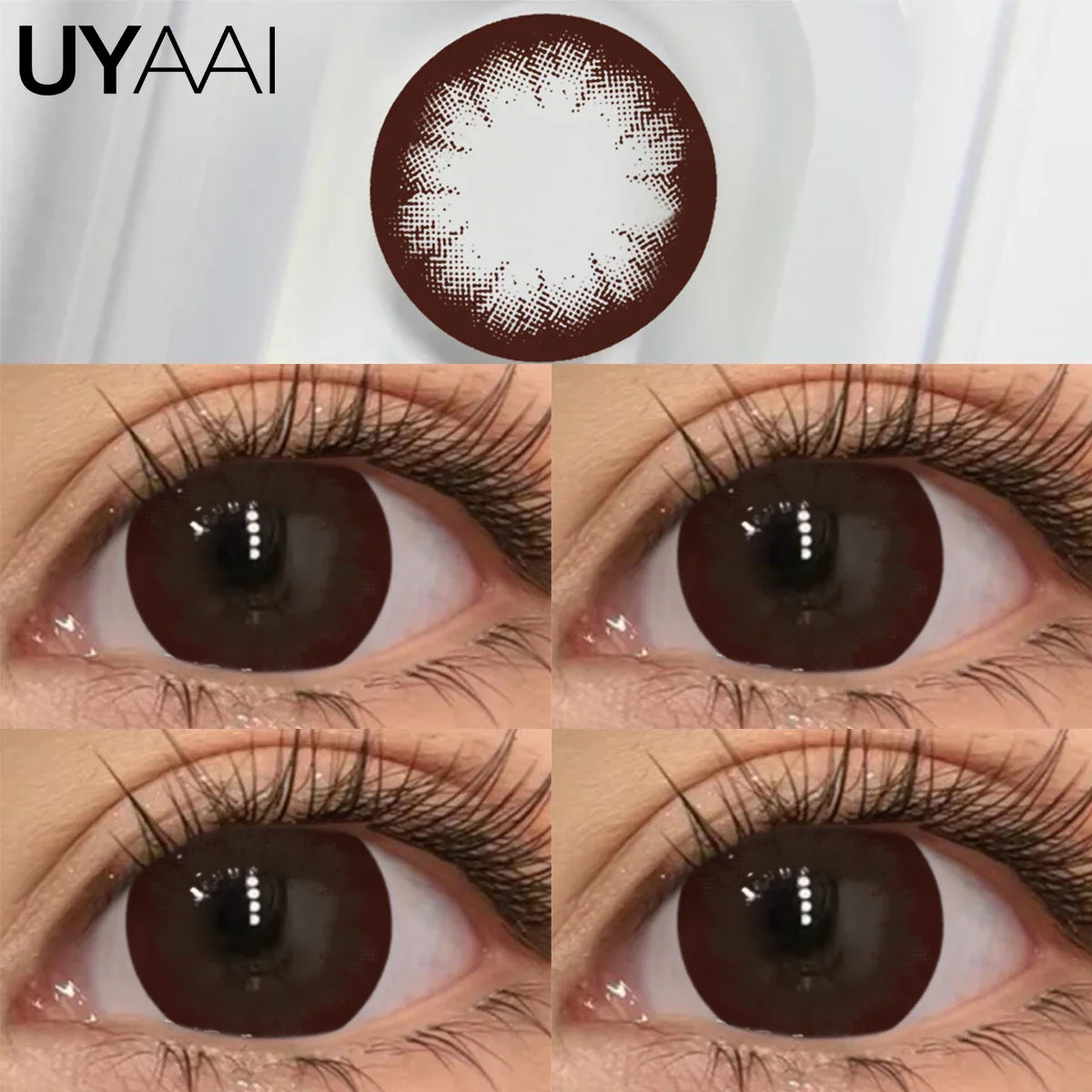 Black Hydrogel Circle Lenses for Dolly Eye Effect, 14.5mm Diameter for Big Sparkling Eyes, Hydrating & Age-Diminishing