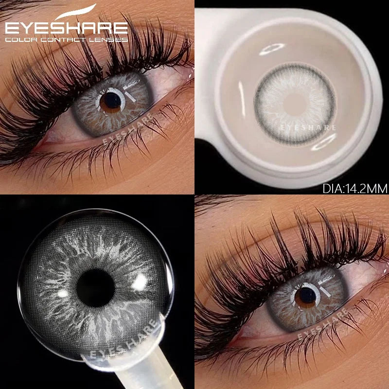 1pair Natural Colored Contact Lenses Brown Eye Lenses Gray Makeup Eyes Pupils Lens Yearly Green Beautiful Pupils Yearly