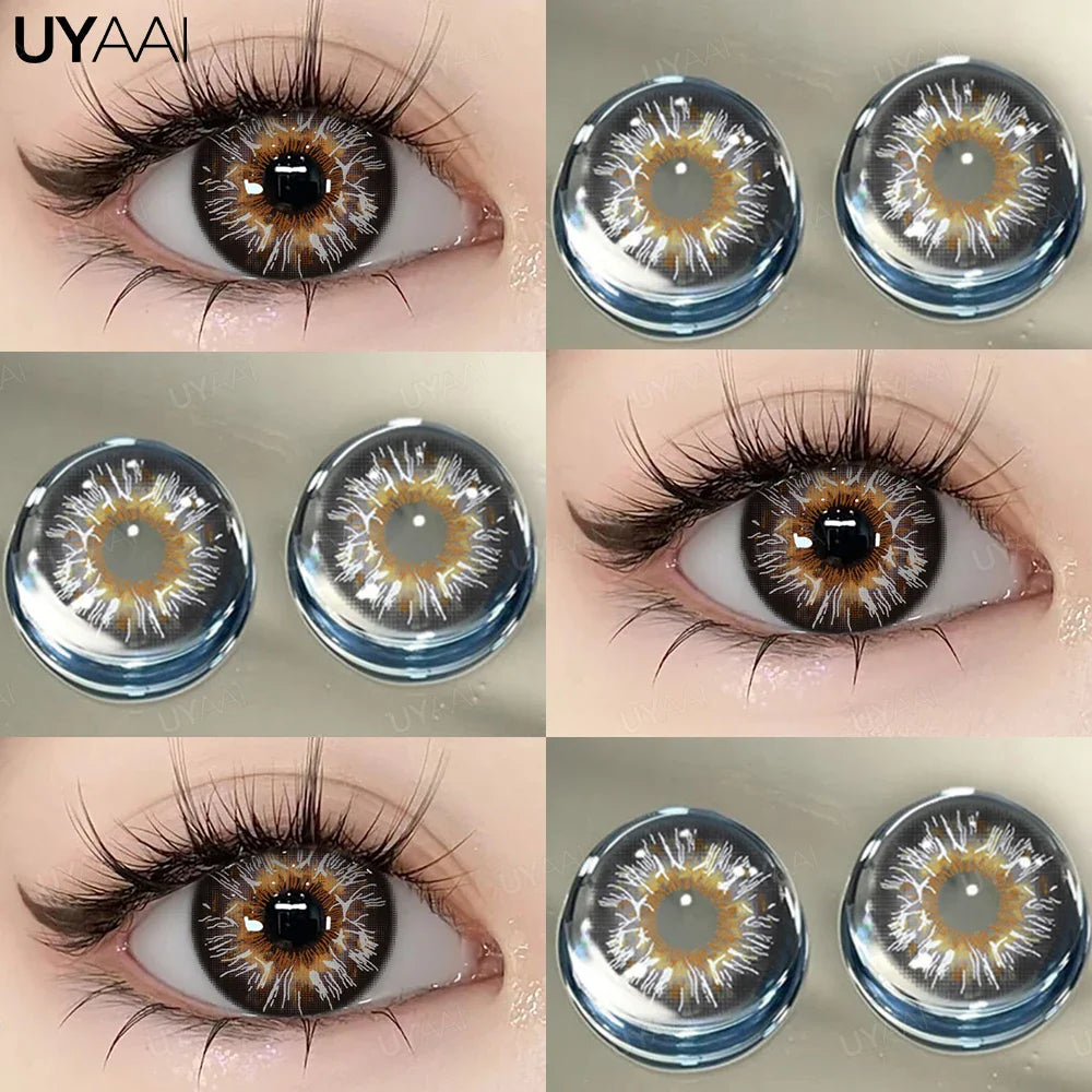 1 Pair Contact Lenses with Natural High Color Saturation & Defined Edge, Soft Age-Reducing Ambience